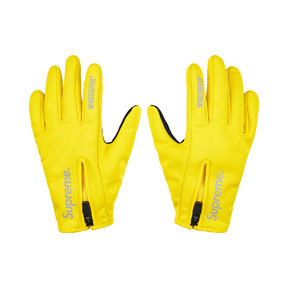 Buy Supreme Windstopper Zip Gloves 'Yellow' - FW25A55 YELLOW | GOAT