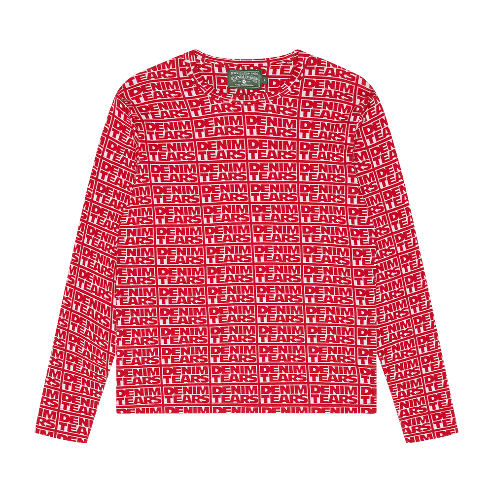Buy Denim Tears Larmes De Jean Jacquard Long Sleeve Tee 'Red