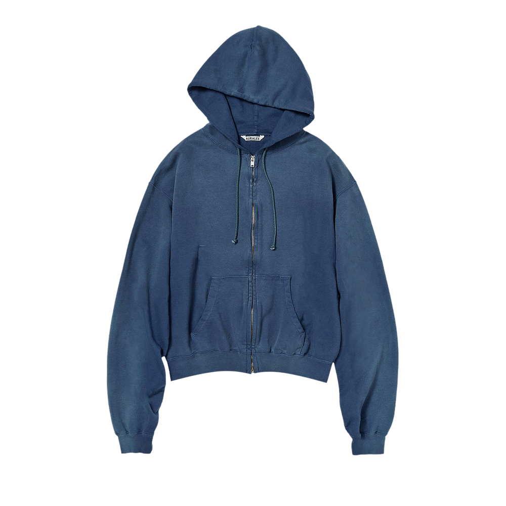Buy Auralee Product Dyed Pima Light Zip Parka 'Light Navy