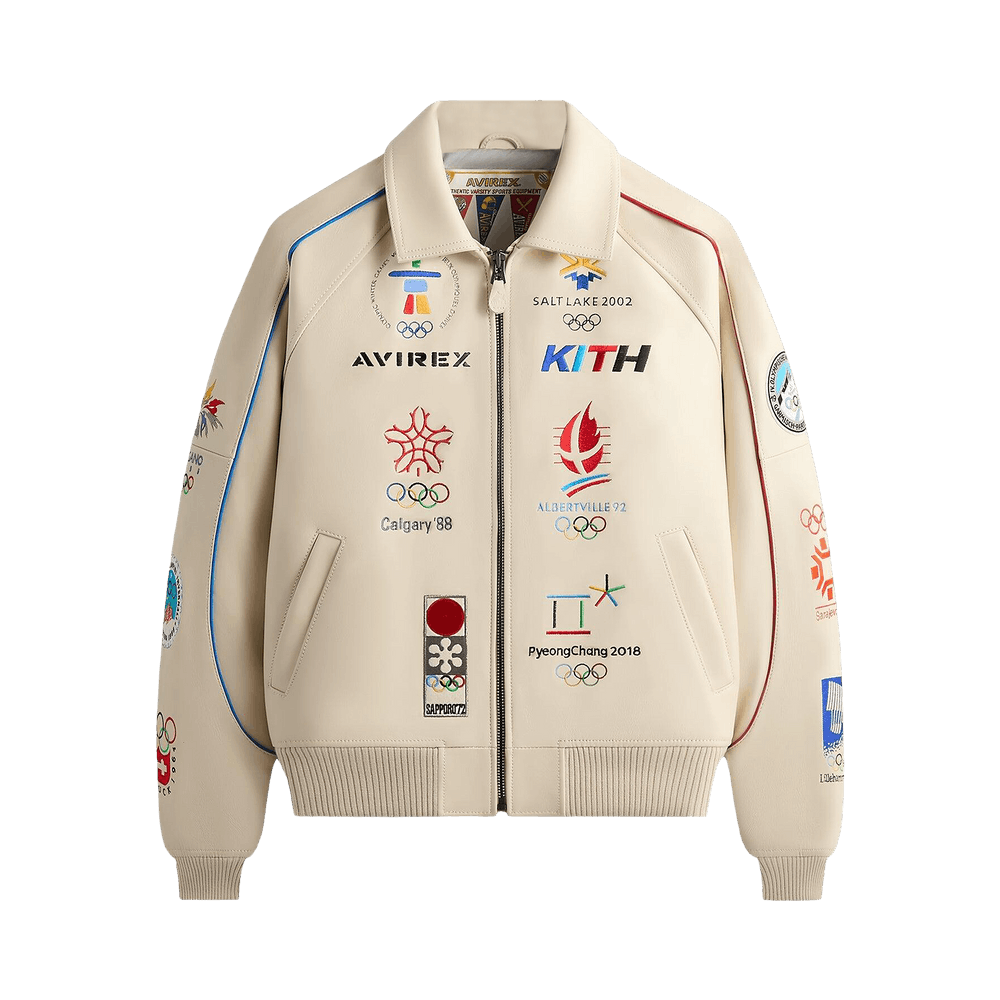 Buy Kith x Avirex For Olympics Heritage Leather Bomber Jacket