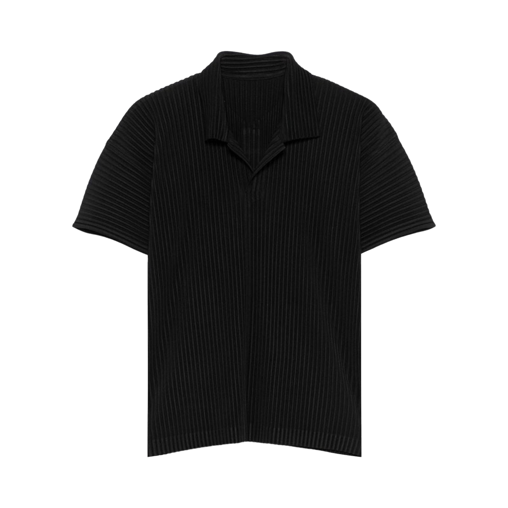 Buy Homme Plissé Issey Miyake Basics Polo Shirt 'Black