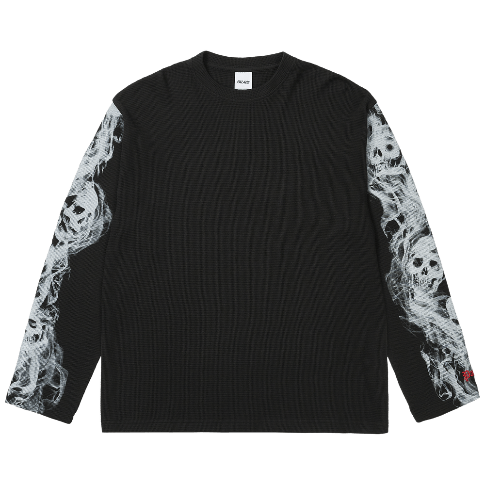 Buy Palace Smoked Waffle Long-Sleeve 'Black' - P30ES019 | GOAT