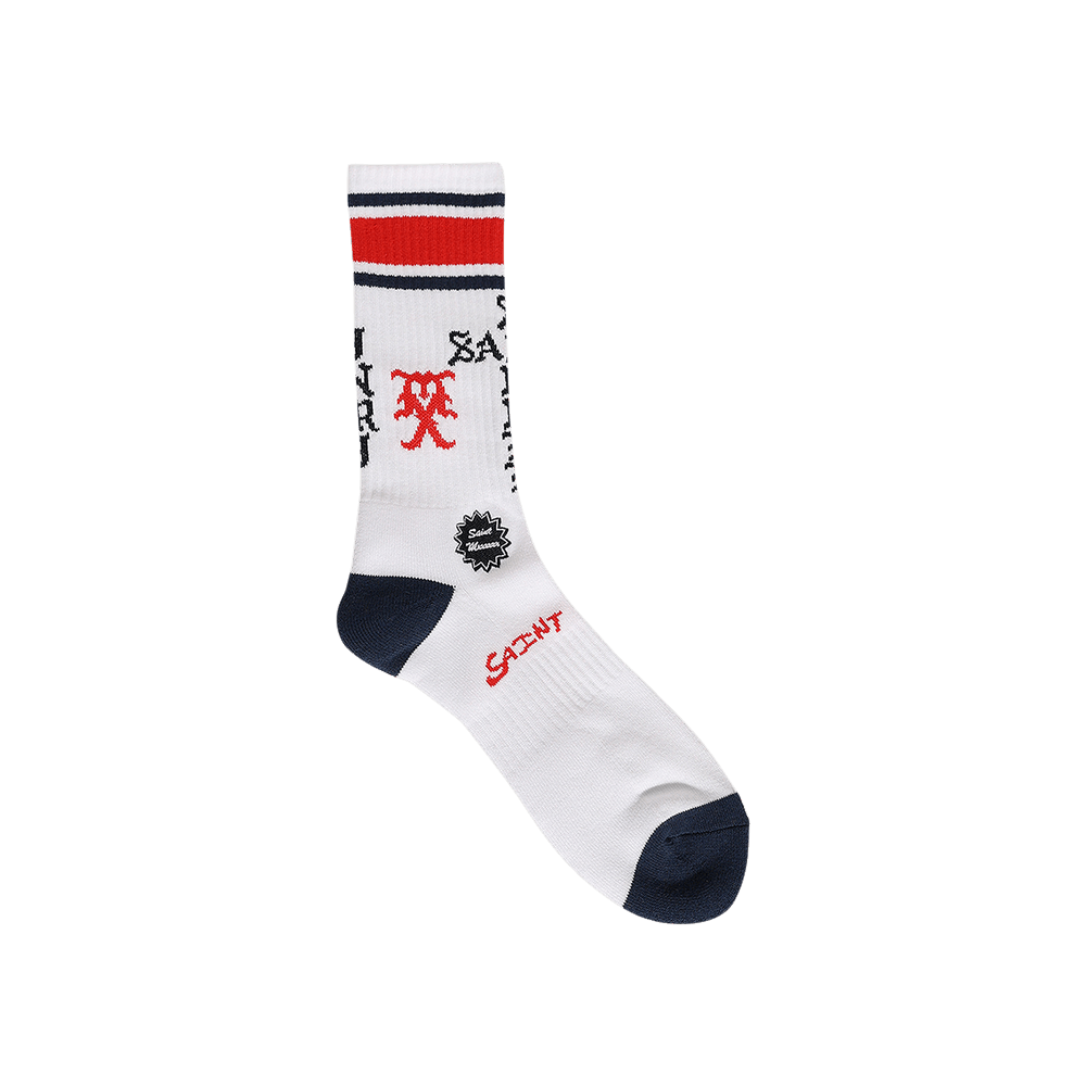 Buy SAINT Mxxxxxx Sinner Socks 'White/Red/Blue' - SM HR1 0000 108