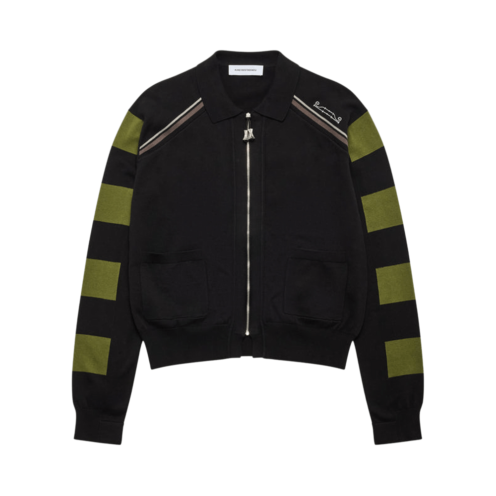 Buy Kiko Kostadinov Combed Cotton Kest Cardigan 'Black/Fern