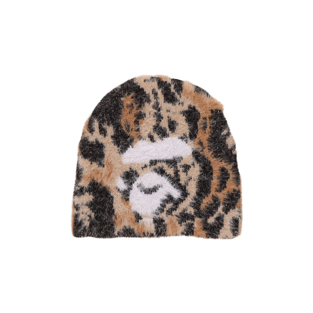 帽子 WILD LEOPARD PATTERN APE FACE KNIT CAP Buy BAPE Wild Leopard Pattern Ape Face Knit Cap 'Beige' - 1L80 181