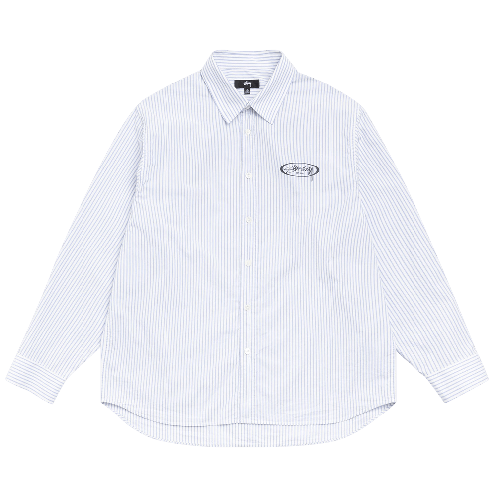 Buy Stussy Standard Logo Shirt 'Blue Stripe' - 1110387 BLUE | GOAT