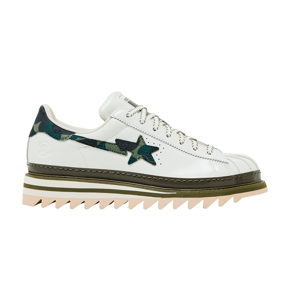 CLOT x BAPE x adidas Superstar 'Off White Olive Cargo'
