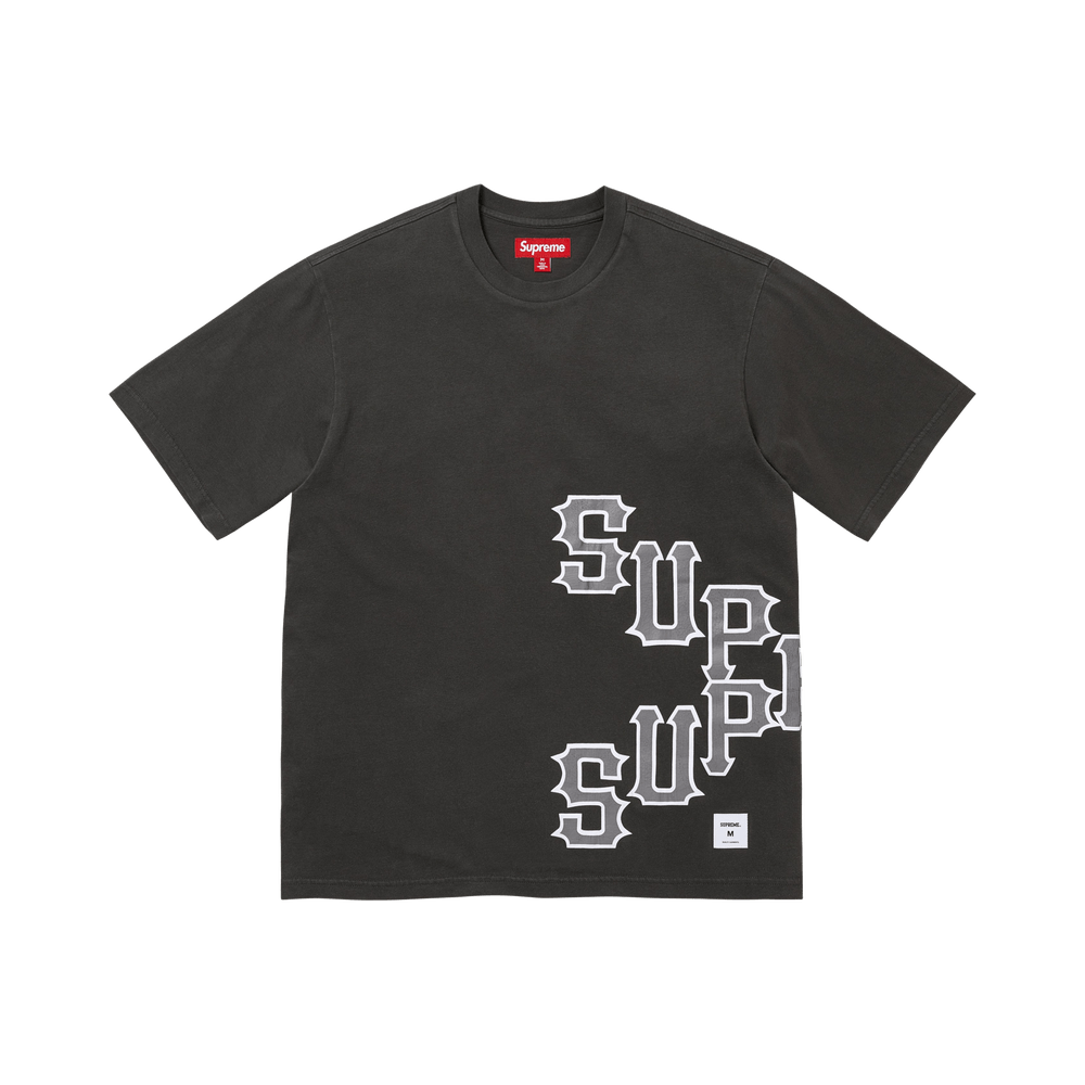 Supreme Cracked Spellout Short-Sleeve Top 'Washed Black'