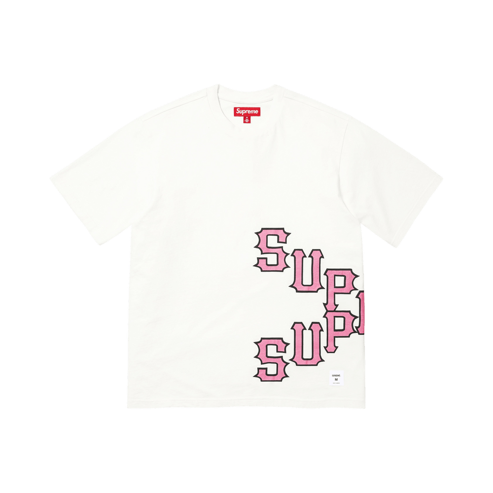 Supreme Cracked Spellout Short-Sleeve Top 'Washed White'