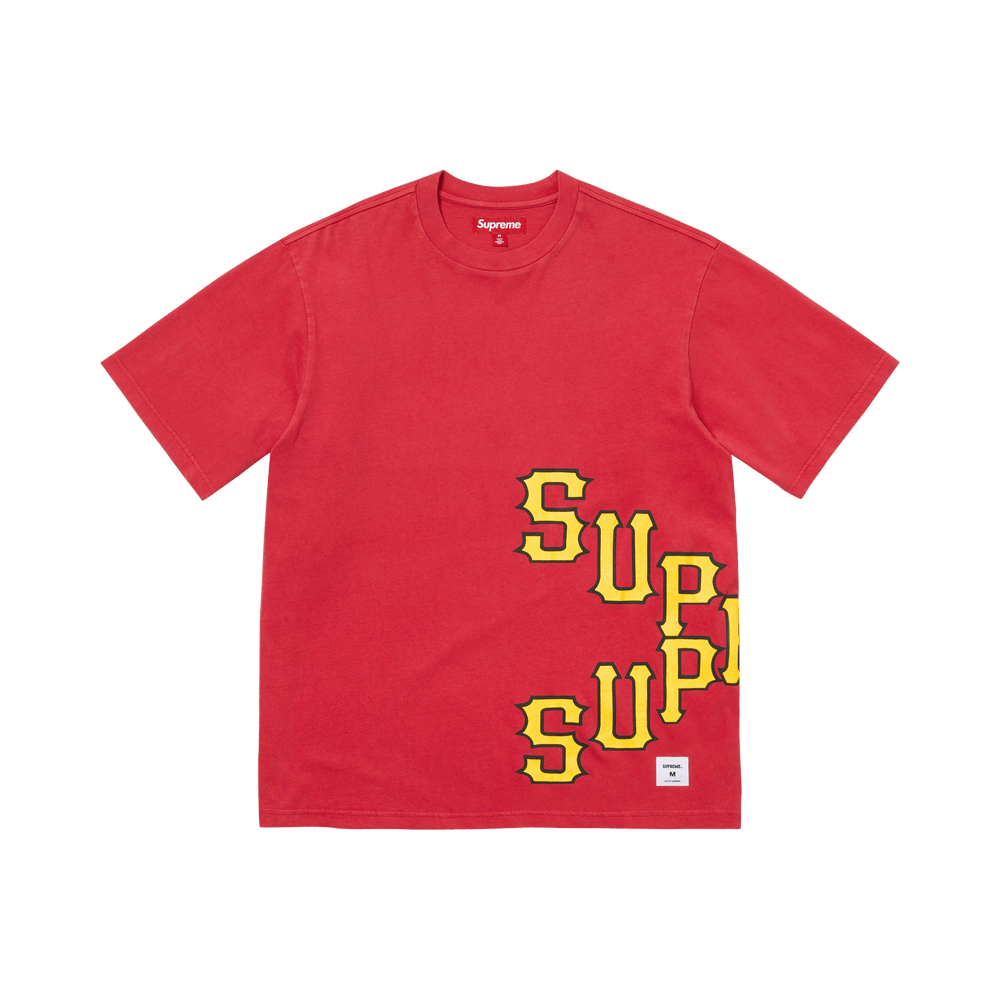 Buy Supreme Cracked Spellout Short-Sleeve Top 'Washed Red