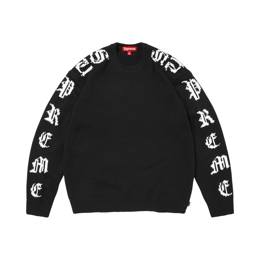 Buy Supreme Old English Sleeves Sweater 'Black' - SS26SK16 BLACK