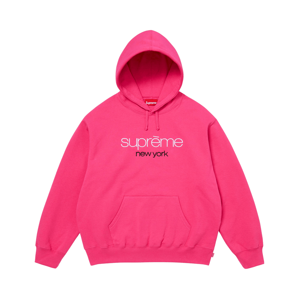 Buy Supreme Classic Logo Hooded Sweatshirt 'Bright Fuchsia