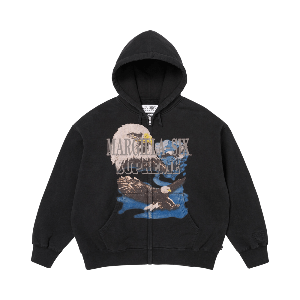 Supreme x MM6 Maison Margiela Eagle Zip Up Hooded Sweatshirt 'Black'