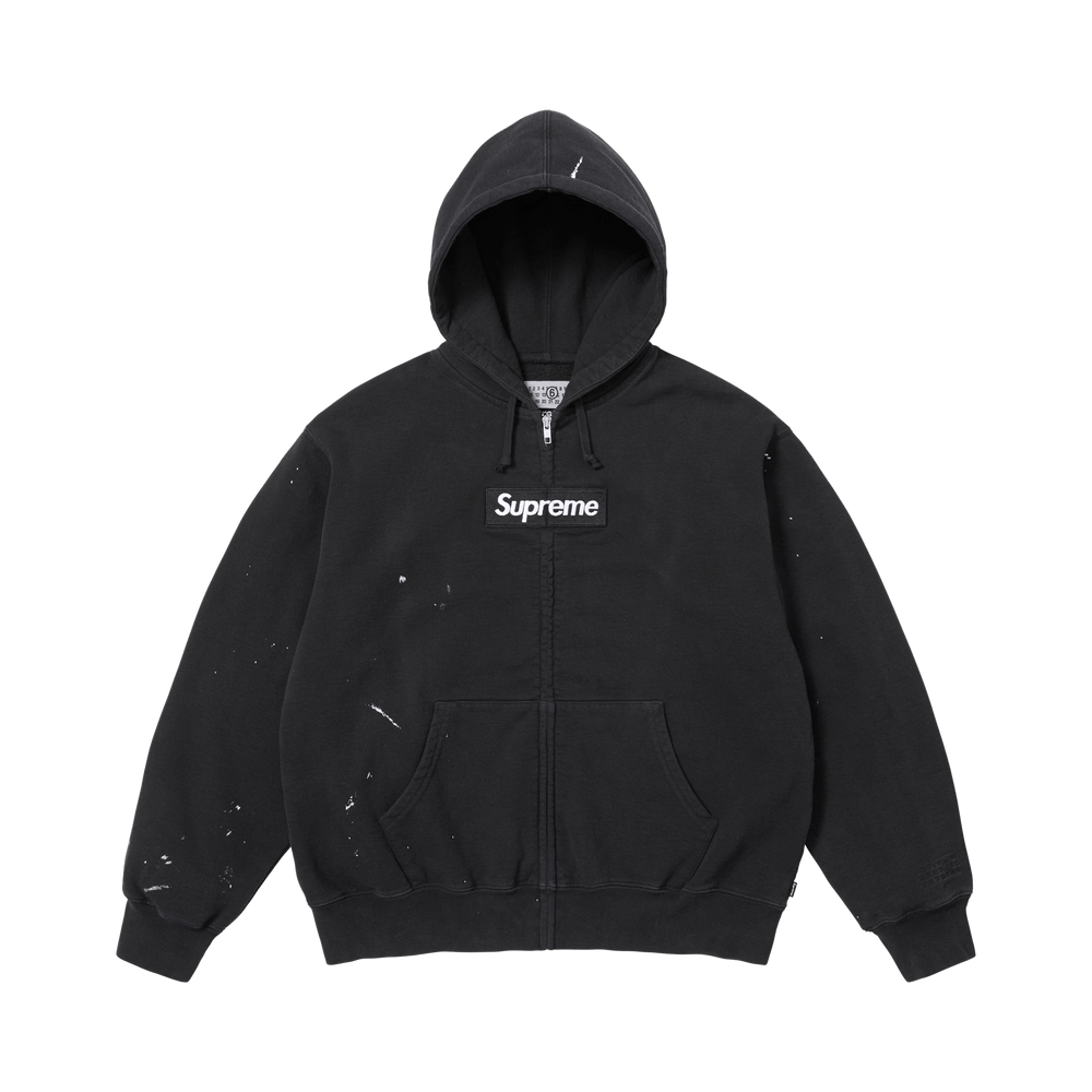 Supreme x MM6 Maison Margiela Box Logo Zip Up Hooded Sweatshirt 'Black'
