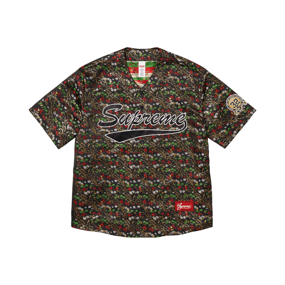 Buy Supreme Floral Jacquard Jersey 'Black' - SS26KN42 BLACK | GOAT IT