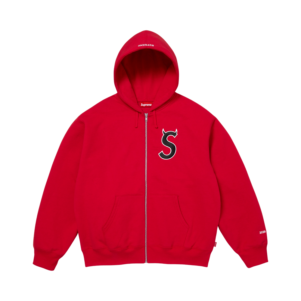 Buy Supreme Devil S Logo Zip Up Hooded Sweatshirt 'Red' - SS26SW40