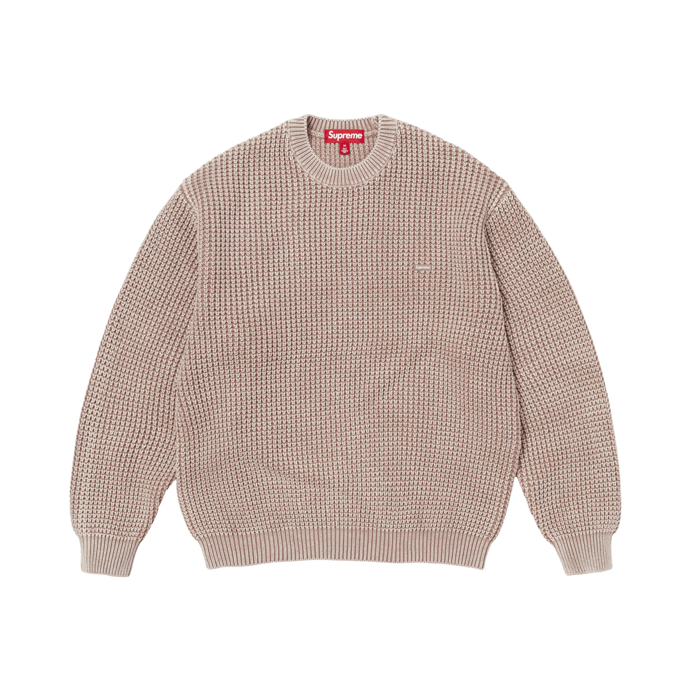 Buy Supreme Washed Small Box Waffle Sweater 'Light Brown