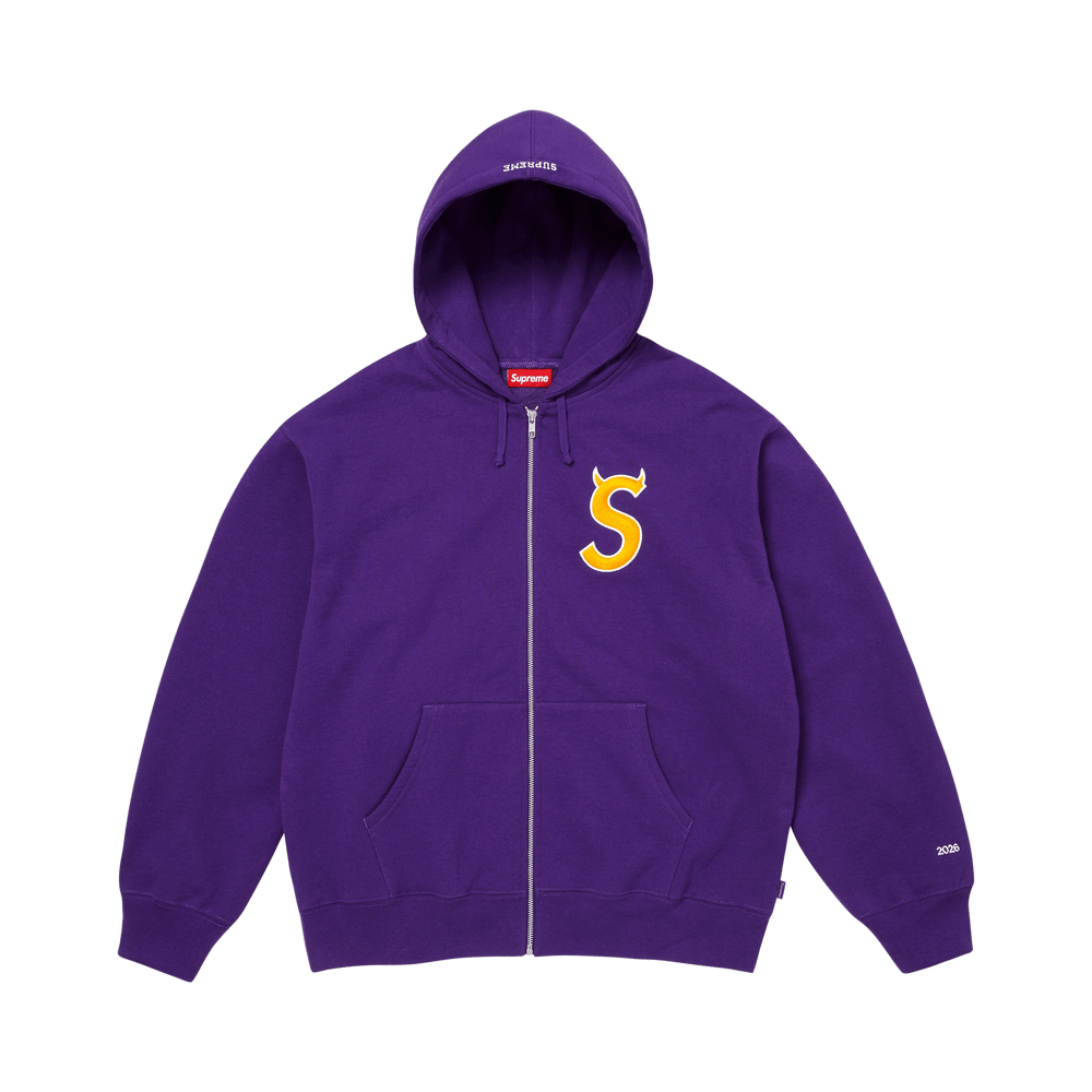 Buy Supreme Devil S Logo Zip Up Hooded Sweatshirt 'Purple