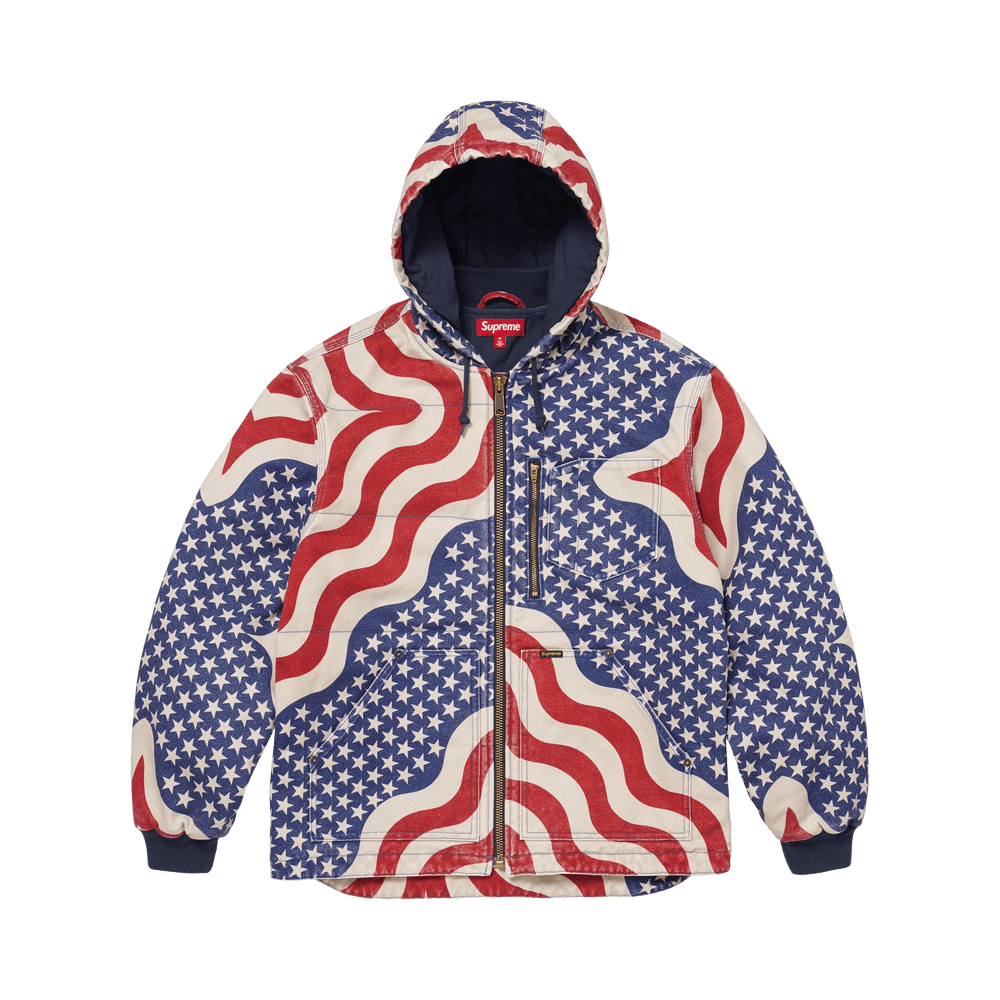 Supreme Flag Quilted Hooded Work Jacket 'Multicolor'