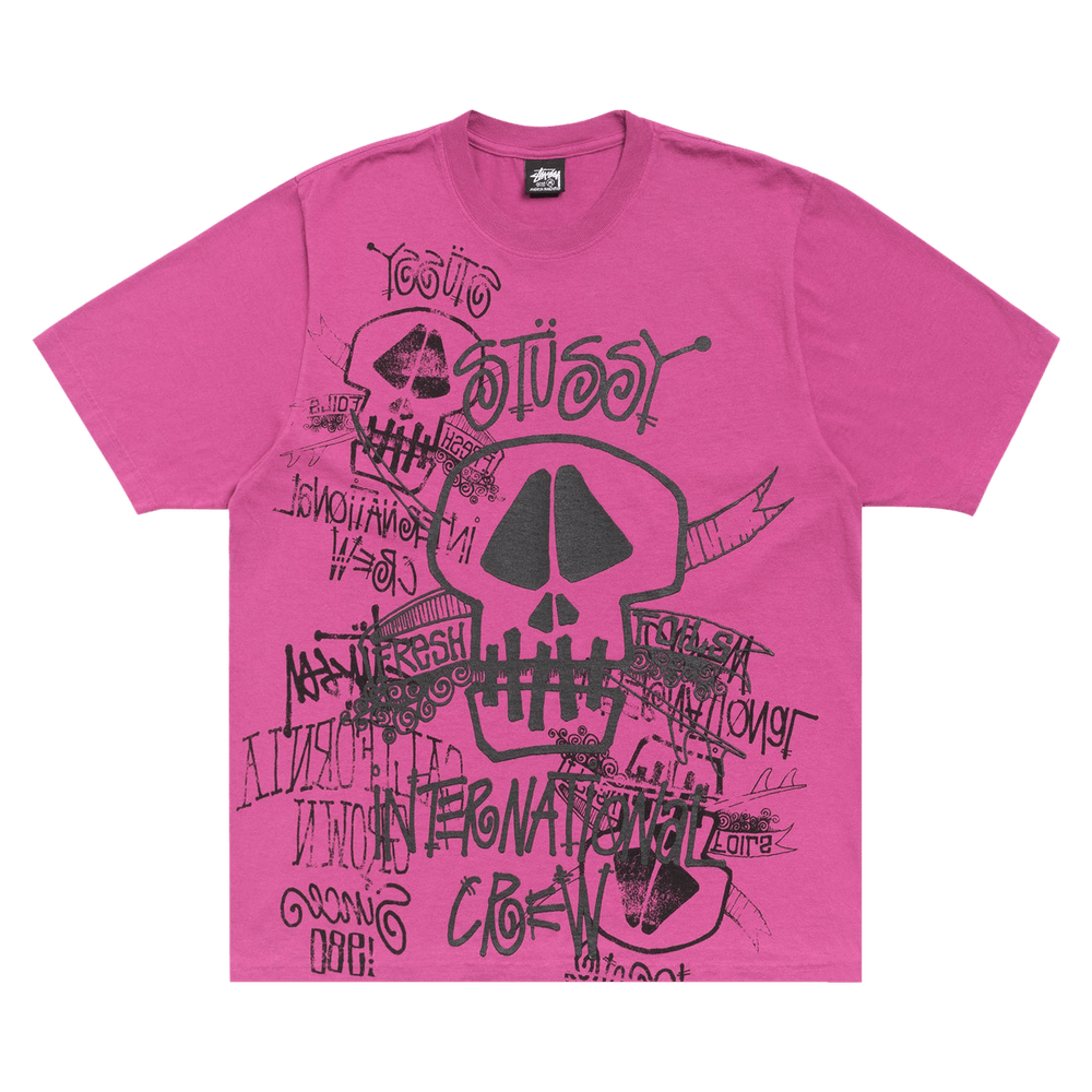 トップス Stussy SKULLS TEE PIGMENT DYED Buy Stussy Skulls Tee Pigment Dyed 'Berry' - 1905177 BERR | GOAT
