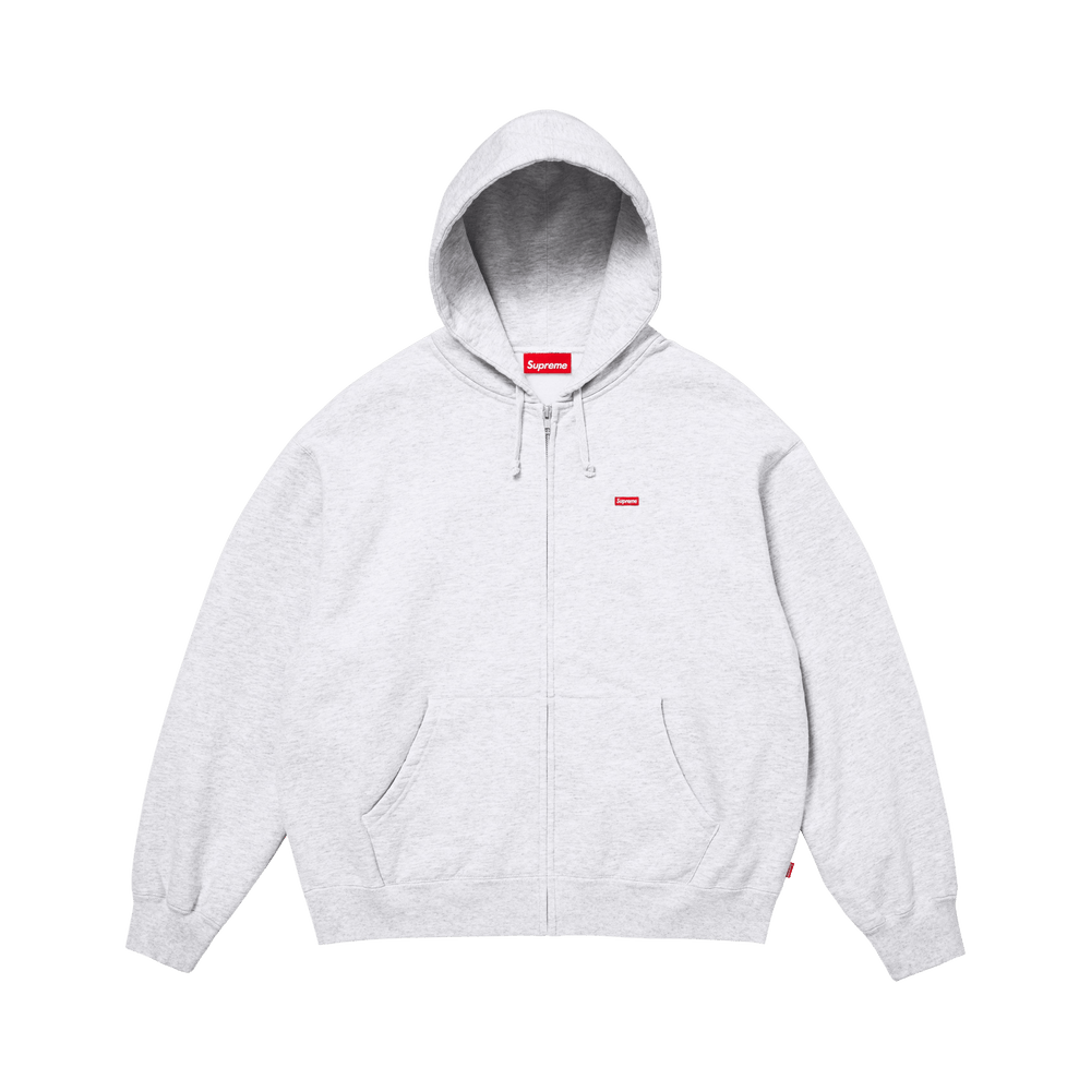 Buy Supreme Small Box Zip Up Hooded Sweatshirt 'Ash Grey