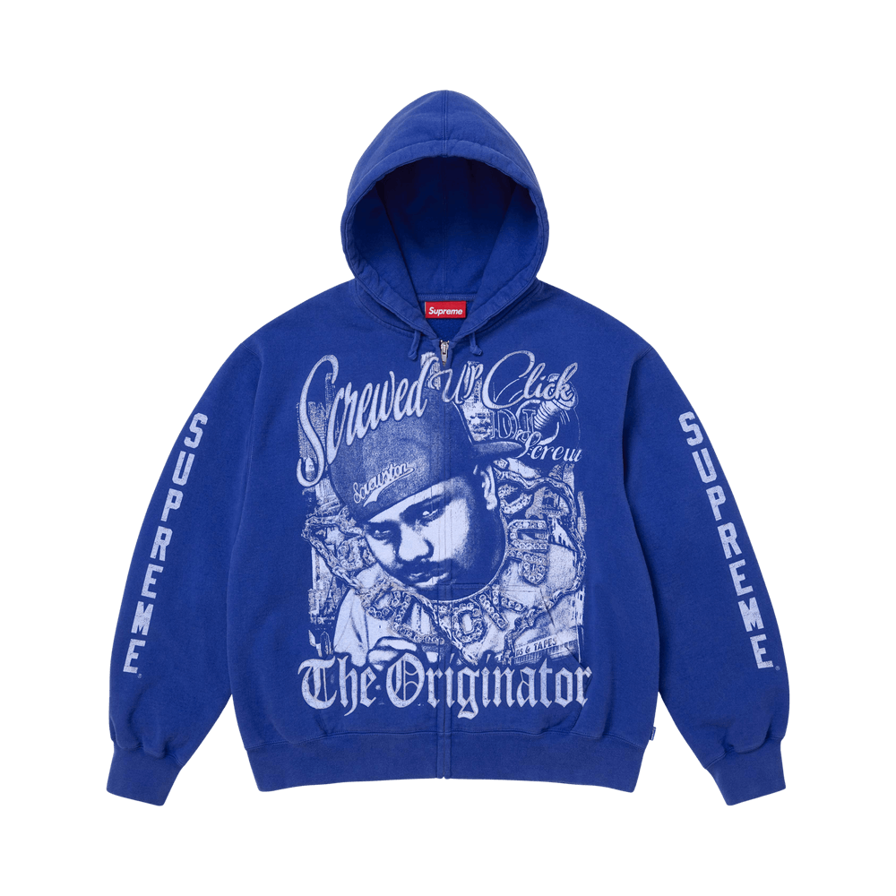 Buy Supreme x Dj Screw Zip Up Hooded Sweatshirt 'Royal' - SS26SW53