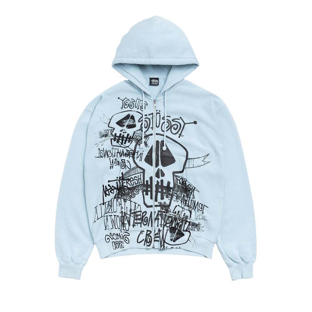 n*1様 old stussy skull hoodie double zip Buy Stussy Skulls Zip Hoodie Pigment Dyed 'Sky Blue' - 1975177 SKY