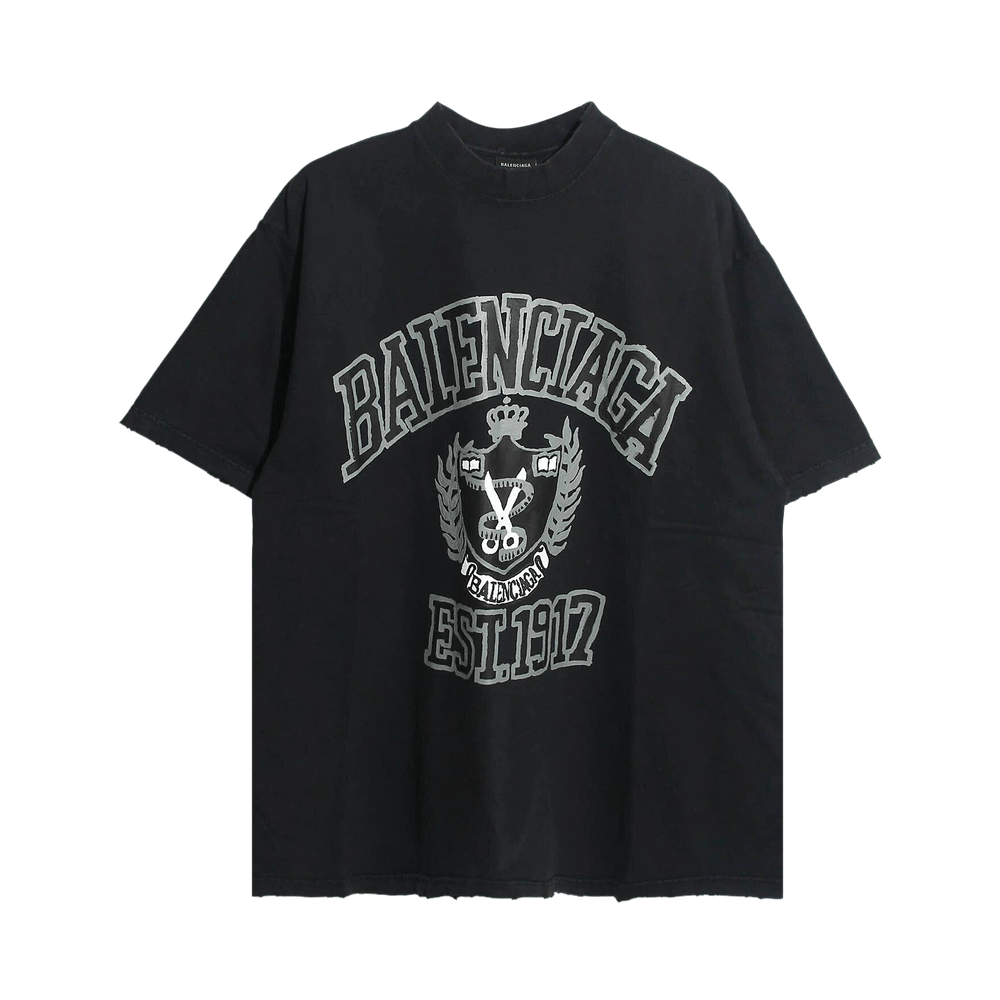 Buy Balenciaga College Logo T-Shirt 'Washed Black' - 739784 TOVK1