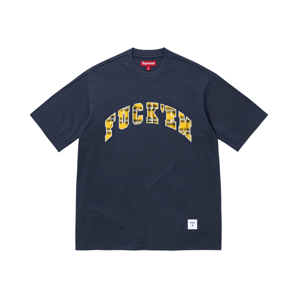 Buy Supreme Fuck Em Plaid Short-Sleeve Top 'Navy' - SS26KN40 NAVY