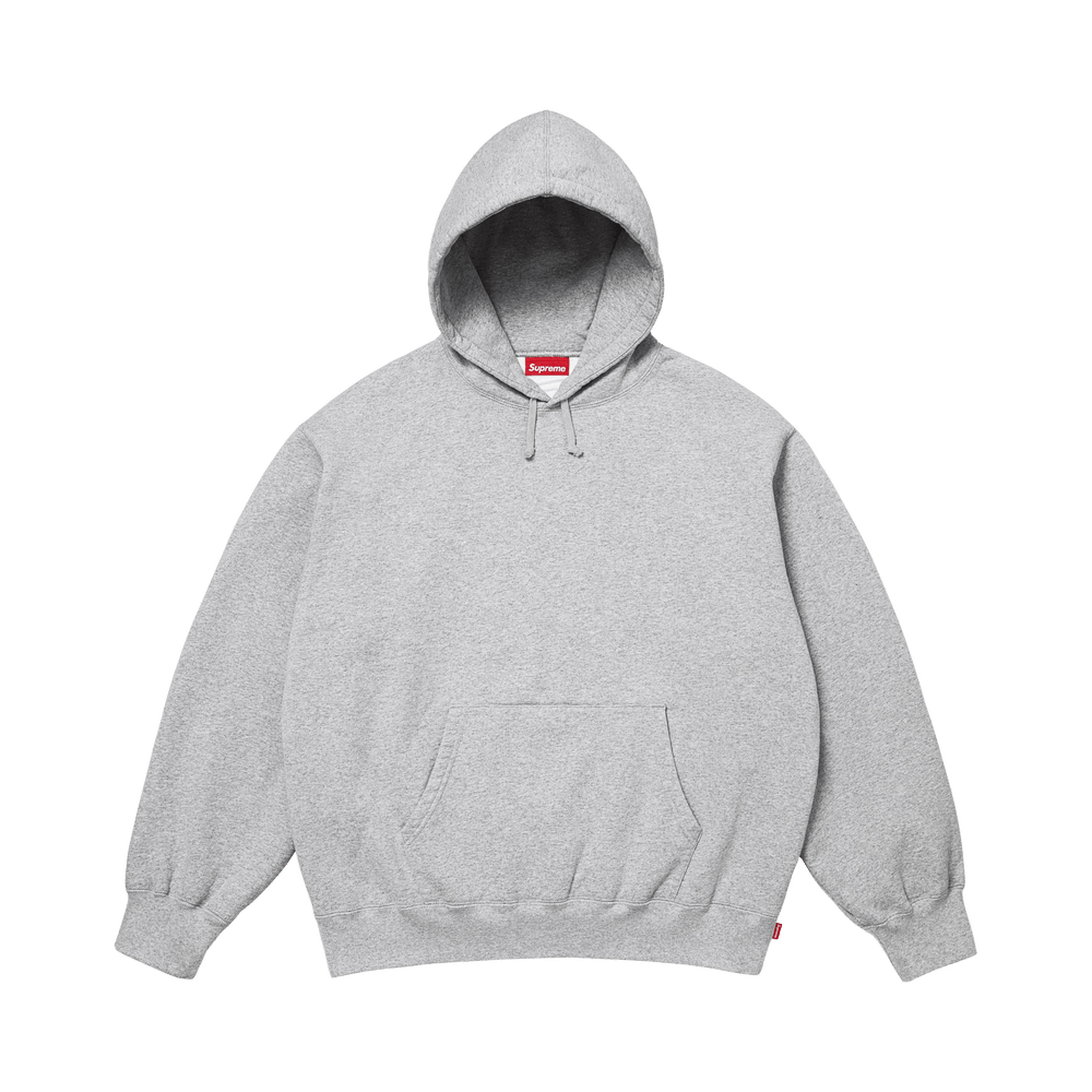 Buy Supreme Satin Appliqué Hooded Sweatshirt 'Heather Grey