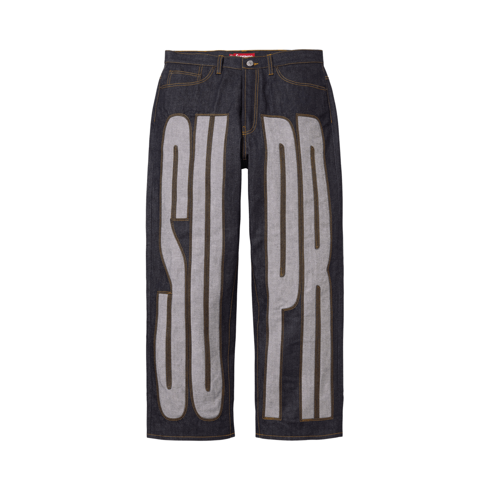 Buy Supreme Inset Spellout Baggy Jean 'Rigid Indigo' - SS26P54