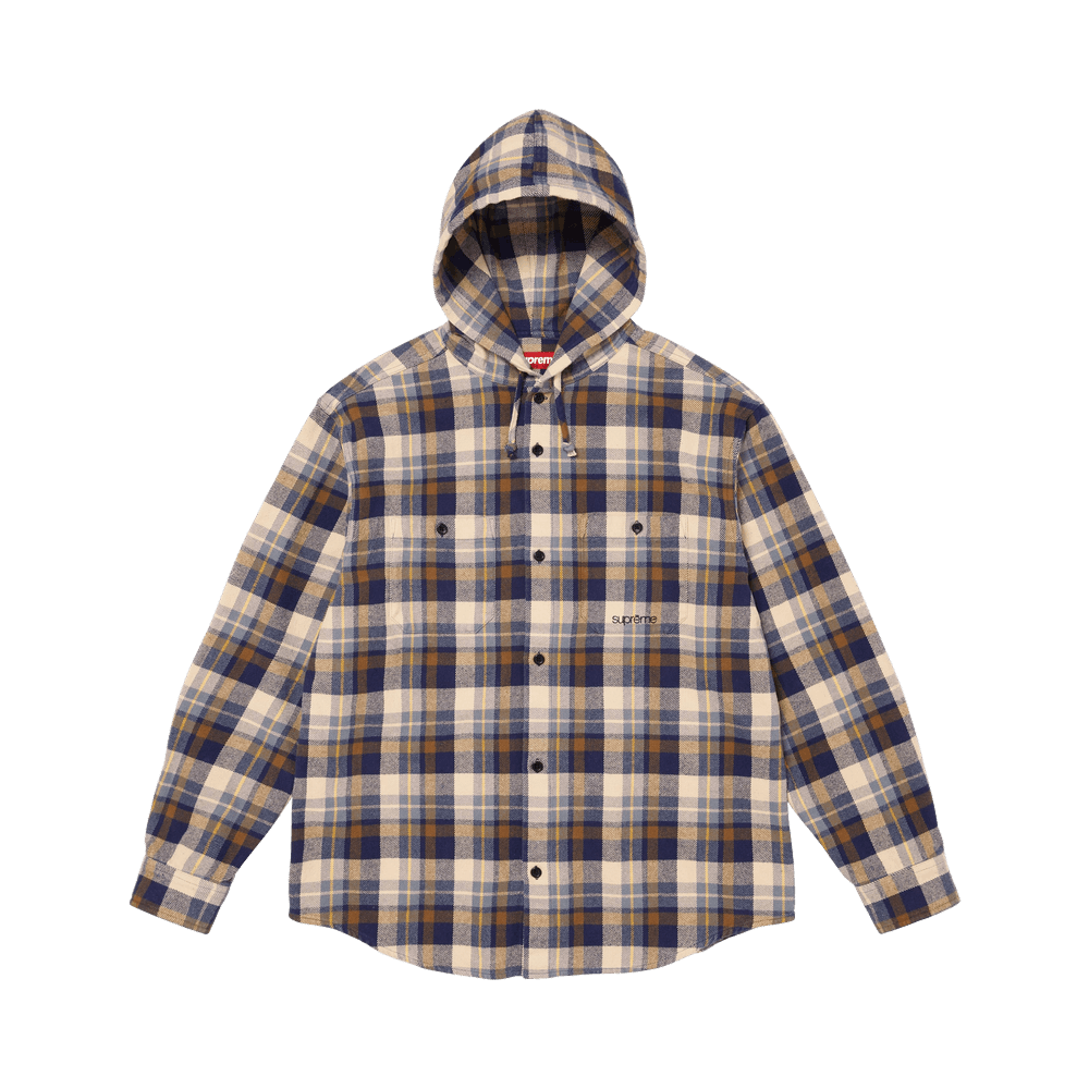 Buy Supreme Hooded Flannel Shirt 'Brown' - SS26S39 BROWN | GOAT