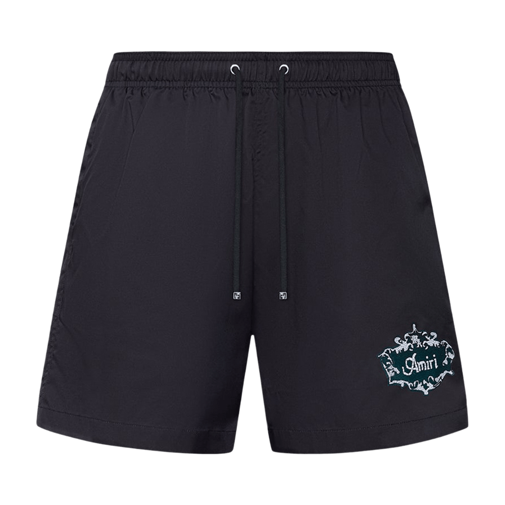 Buy Amiri Chateau Crest Swim Trunk 'Black' - AMBOSW1008 001 BLAC