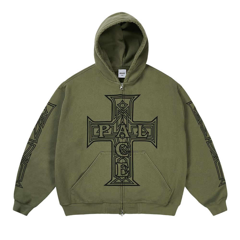 Buy Palace Y So Cross Pigment Hood 'The Deep Green' - P30CS227 | GOAT