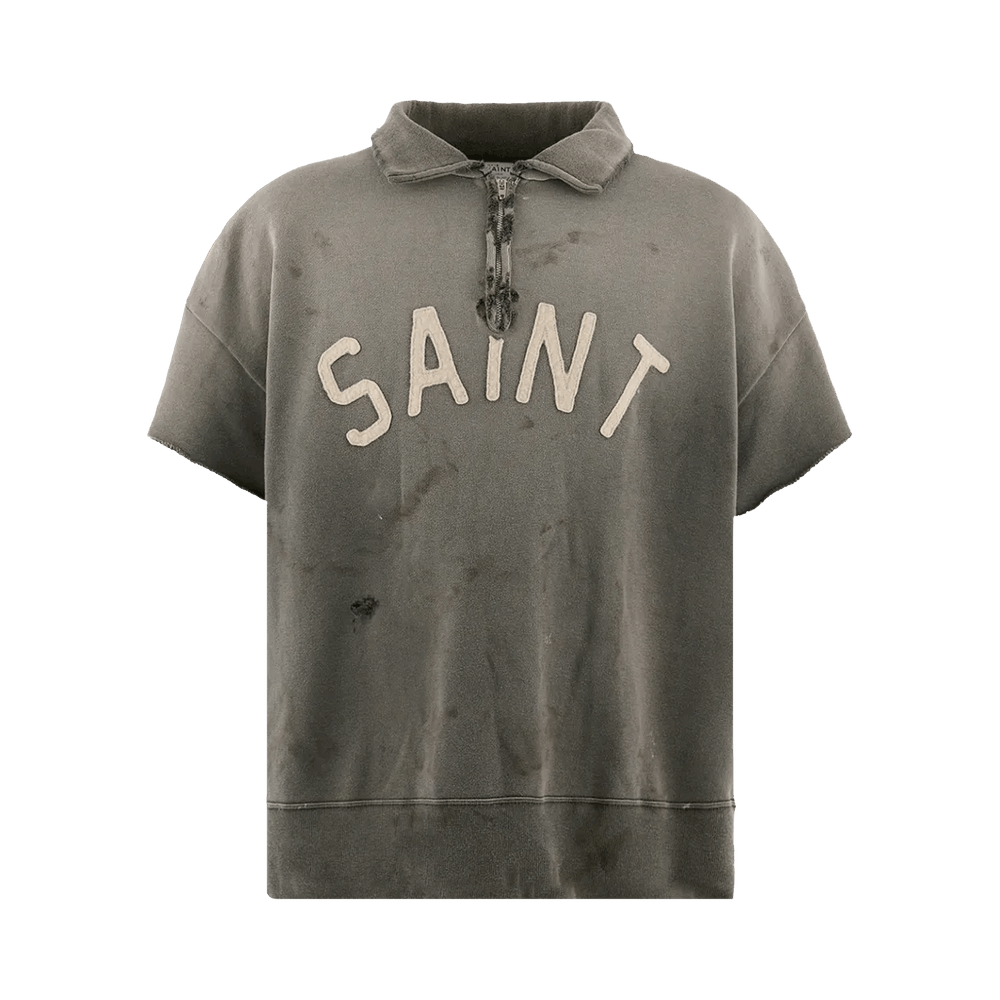 Buy SAINT Mxxxxxx Saint Short-Sleeve Half Zip 'Charcoal' - SM MK8