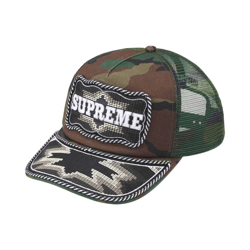 Buy Supreme Western Embroidered Mesh Back 5-Panel 'Woodland Camo