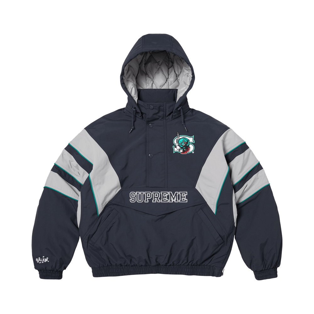 Buy Supreme x Salem Half Zip Stadium Jacket 'Navy' - SS26J78 NAVY