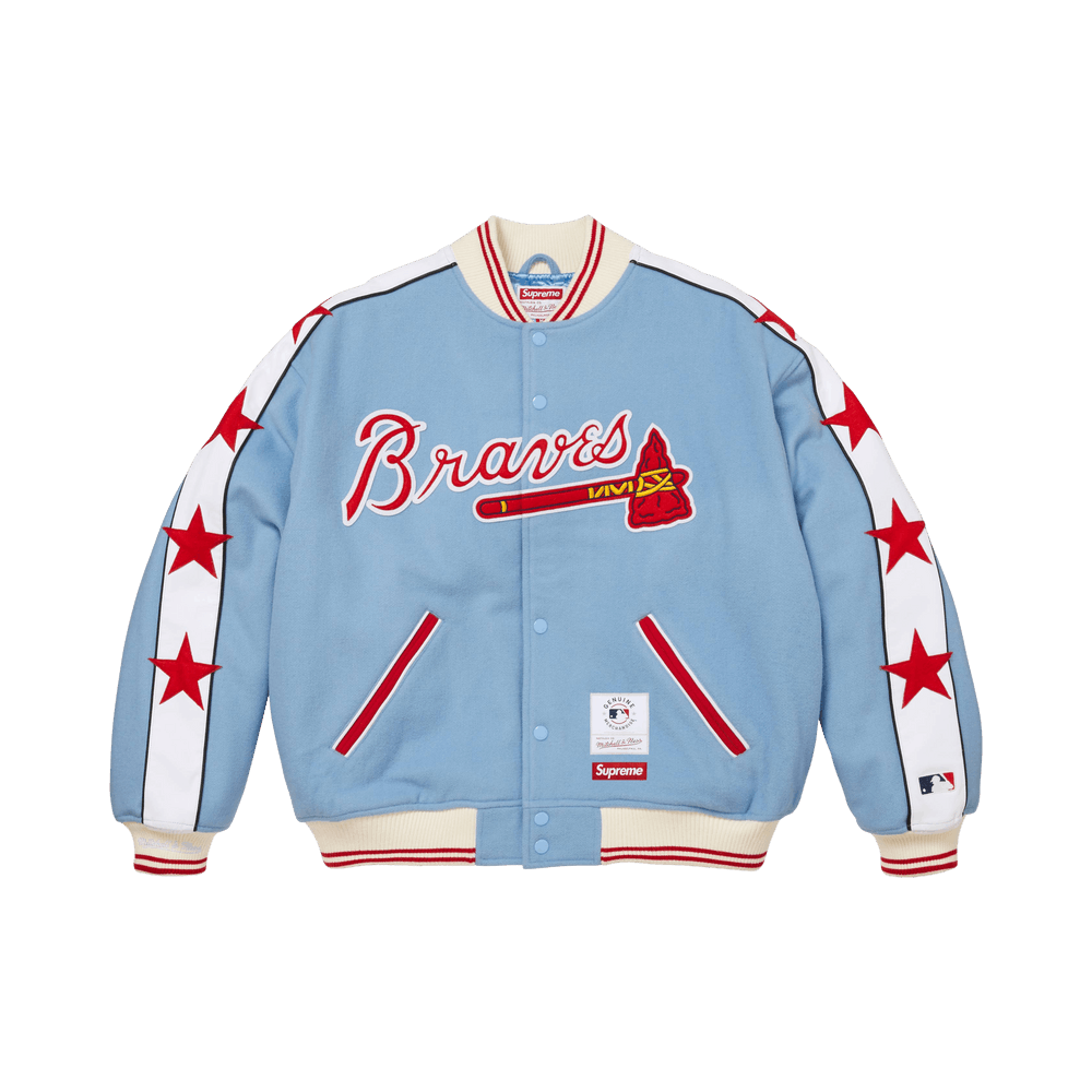 Buy Supreme x Mitchell & Ness Teams Varsity Jacket 'Light Blue