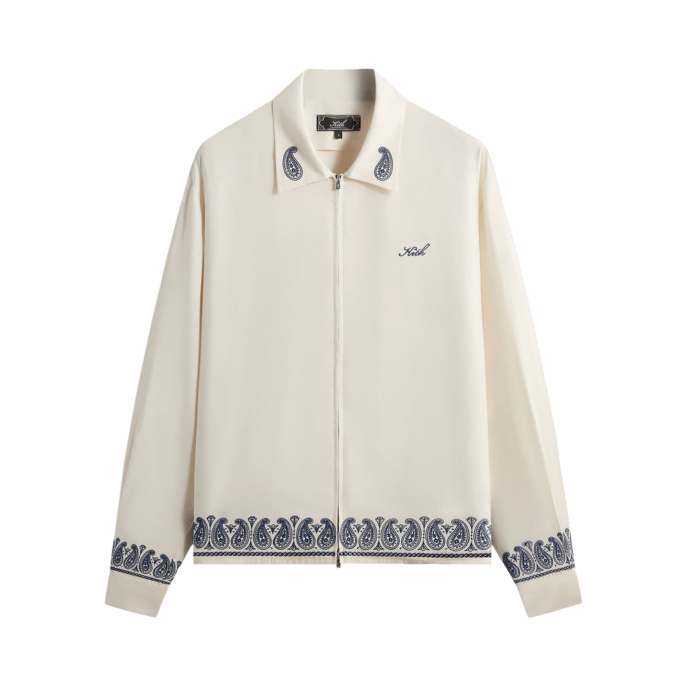 Buy Kith Cupro Linen Zip Front Sanford Shirt 'Silk' - KHM034787