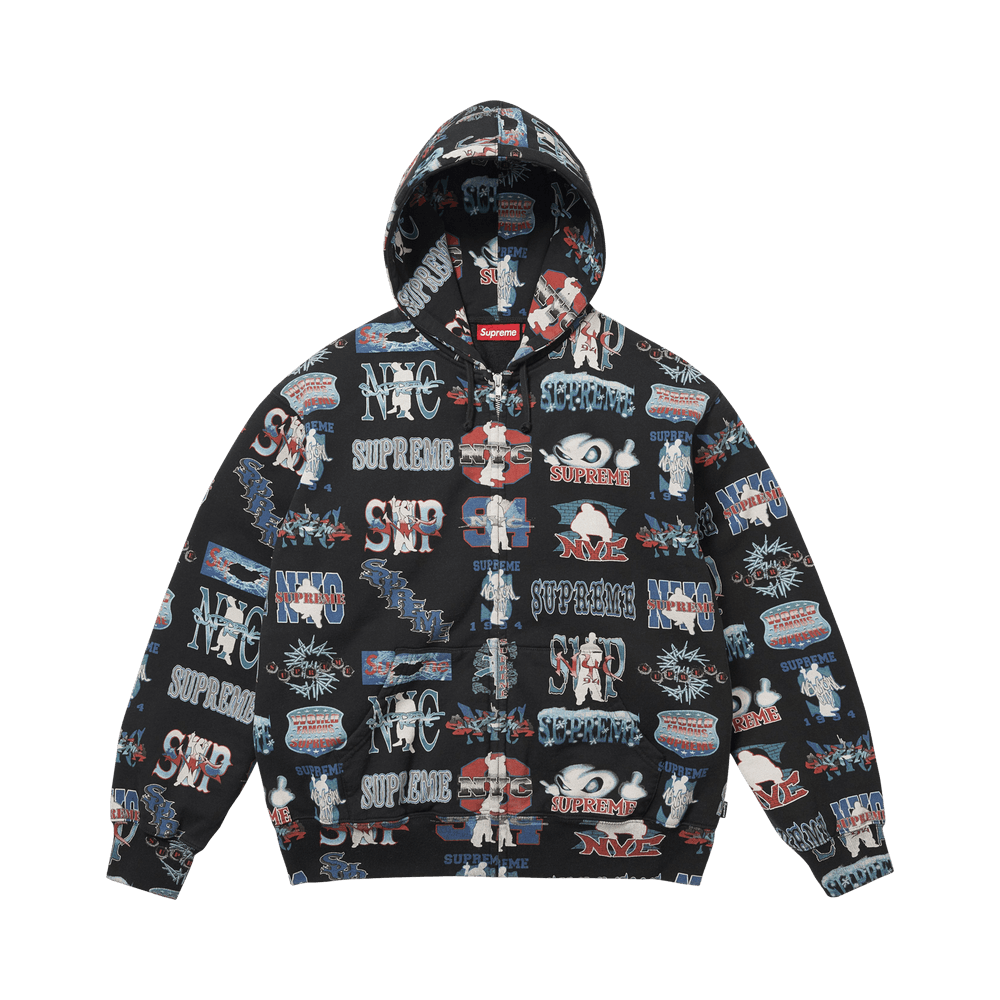 Buy Supreme Flash Zip Up Hooded Sweatshirt 'Black' - SS26SW101