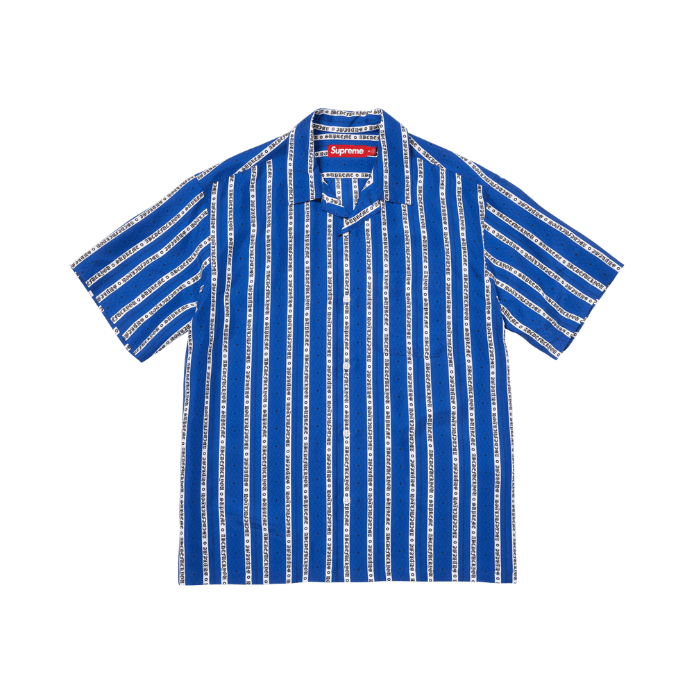Buy Supreme Old English Stripe Silk Short-Sleeve Shirt 'Royal