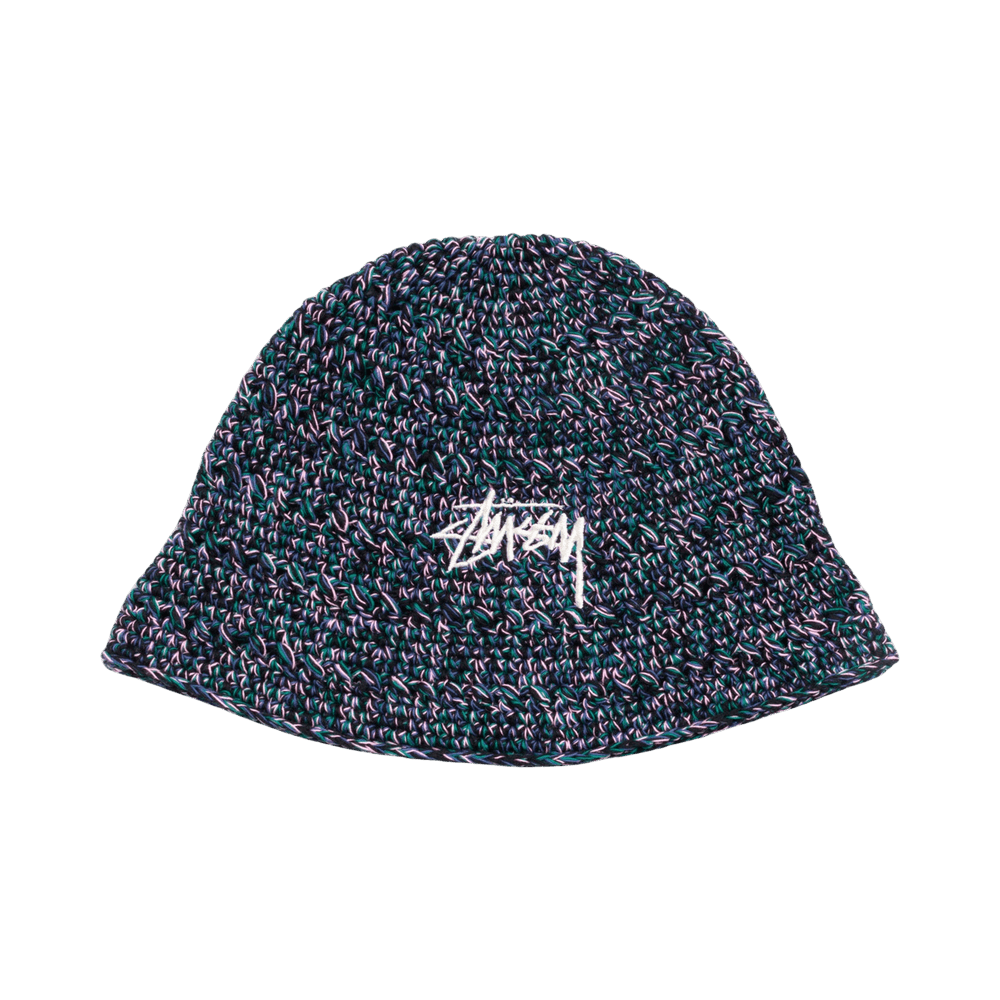 Buy Stussy Hemp Stock Knit Bucket Hat 'Multi Navy' - 1321268