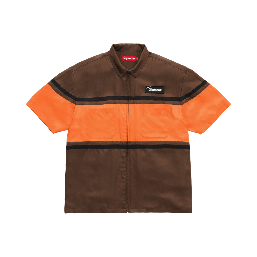 た*あ様 Supreme Silk Shirt XL Buy Supreme Silk Zip Up Short-Sleeve Shirt 'Brown' - SS26S42 BROWN