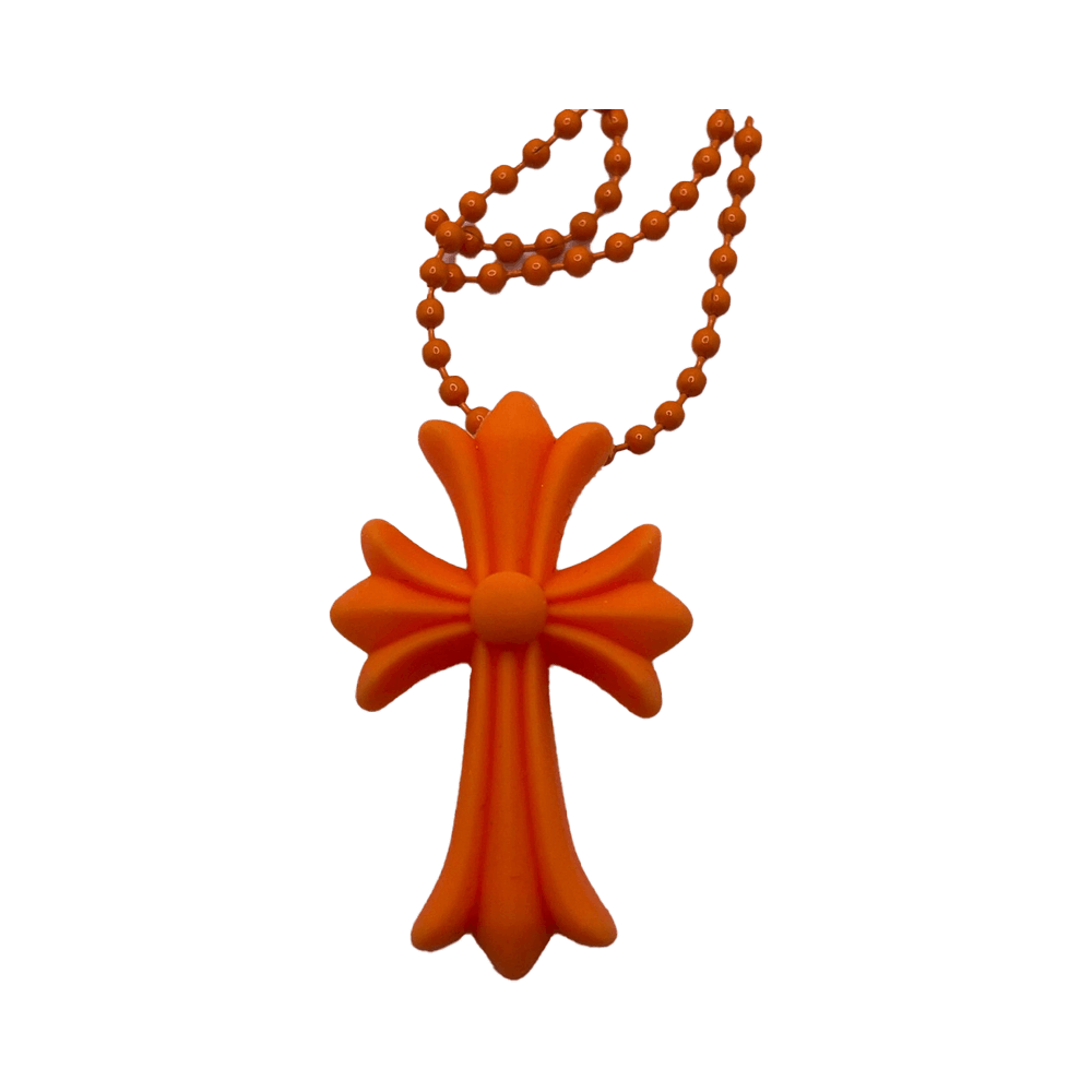 Buy Chrome Hearts Silicone Cross Necklace 'Orange' - CHRM0492 ORAN