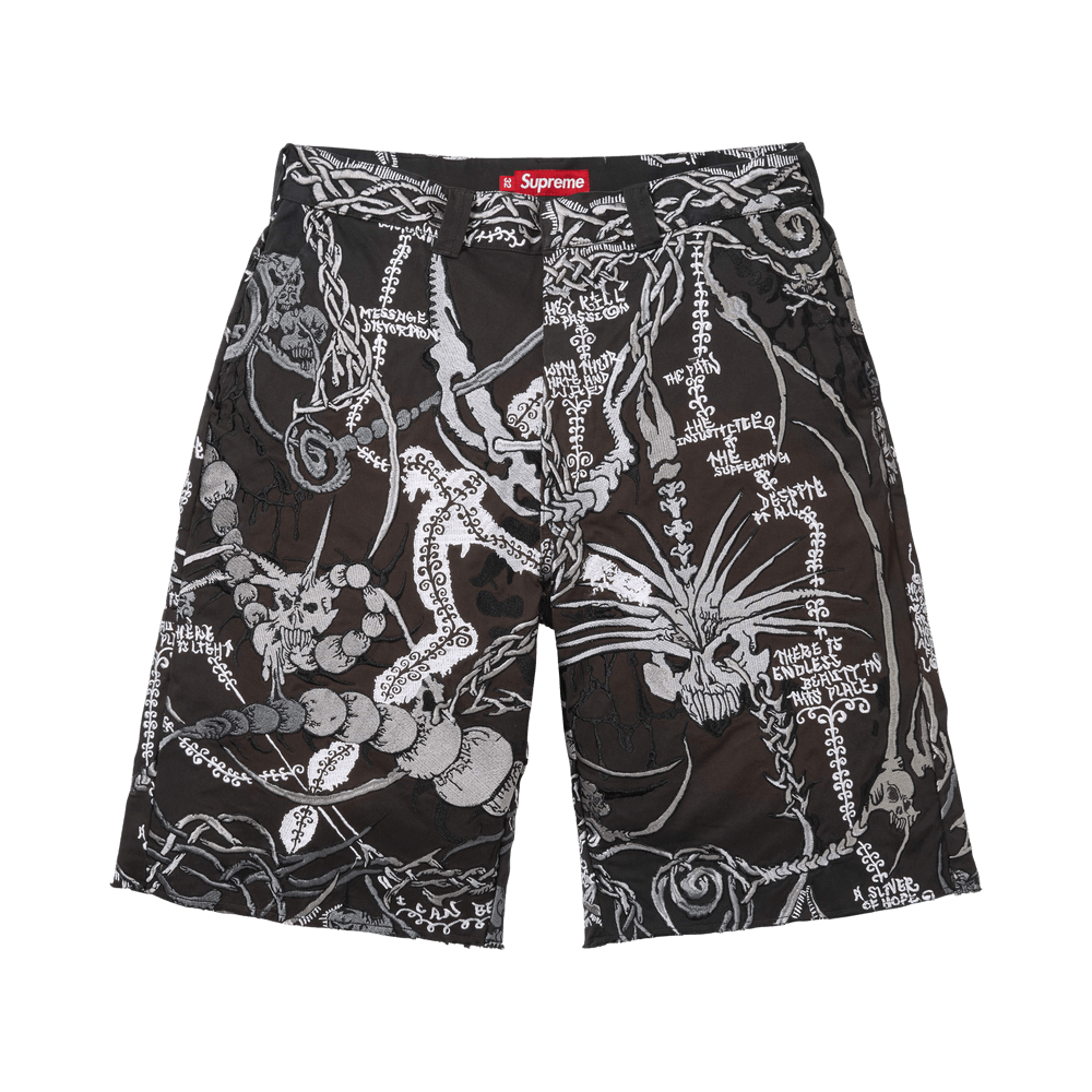 パンツ Supreme /20SS/Work Short Black Flags 34 Buy Supreme Wombat Embroidered Work Short 'Black' - SS26SH65 BLACK