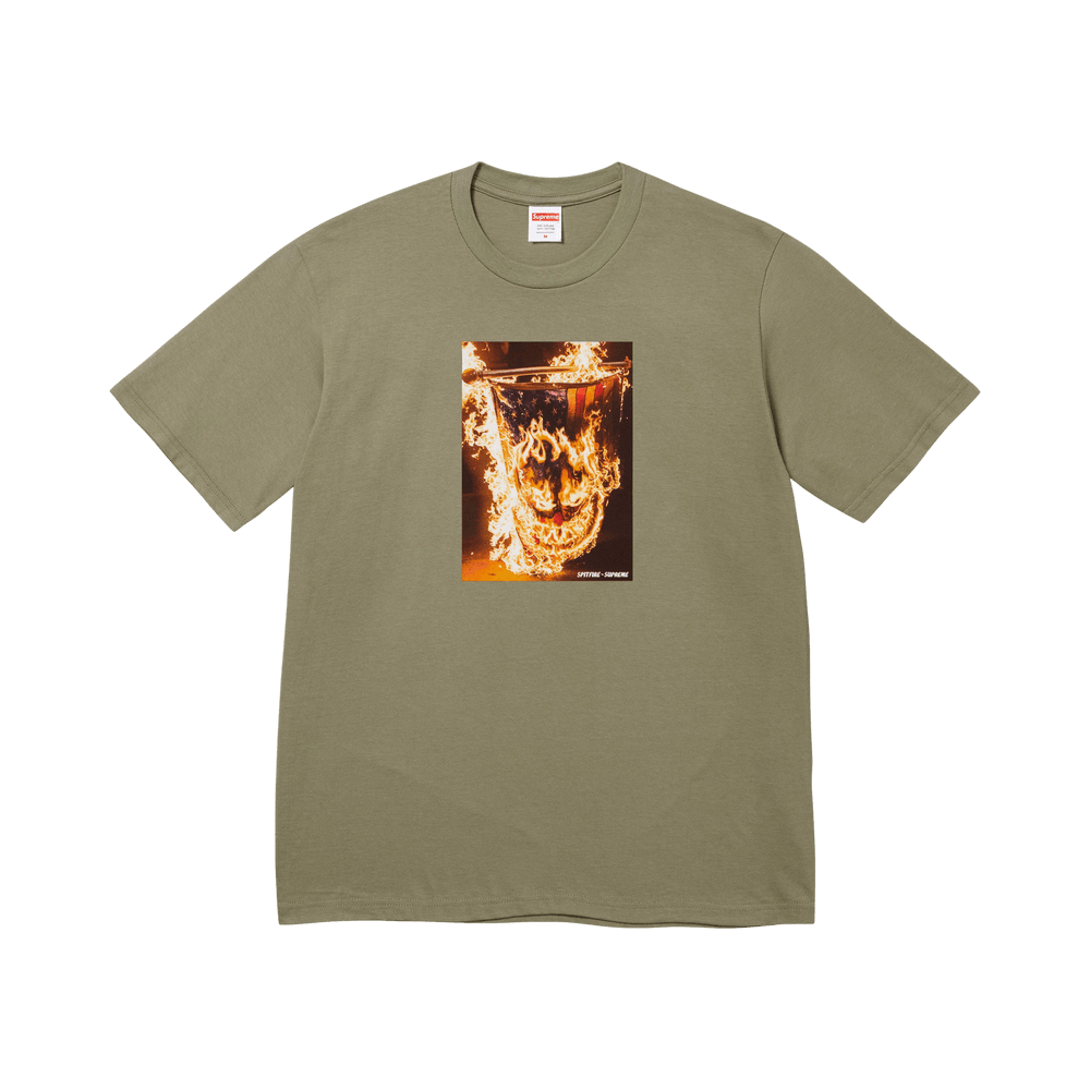 Buy Supreme x Spitfire Flag Tee 'Light Olive' - SS26T63 LIGHT