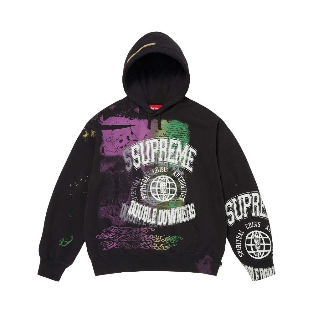 Supreme Double Downers パーカー ブラック Buy Supreme Overprint Hooded Sweatshirt 'Black' - SS26SW89 BLACK