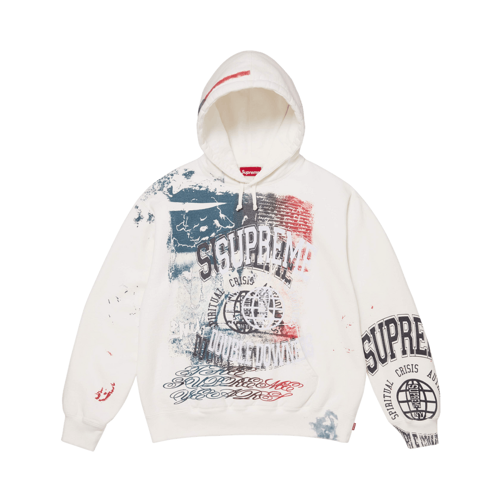 Buy Supreme Overprint Hooded Sweatshirt 'White' - SS26SW89 WHITE