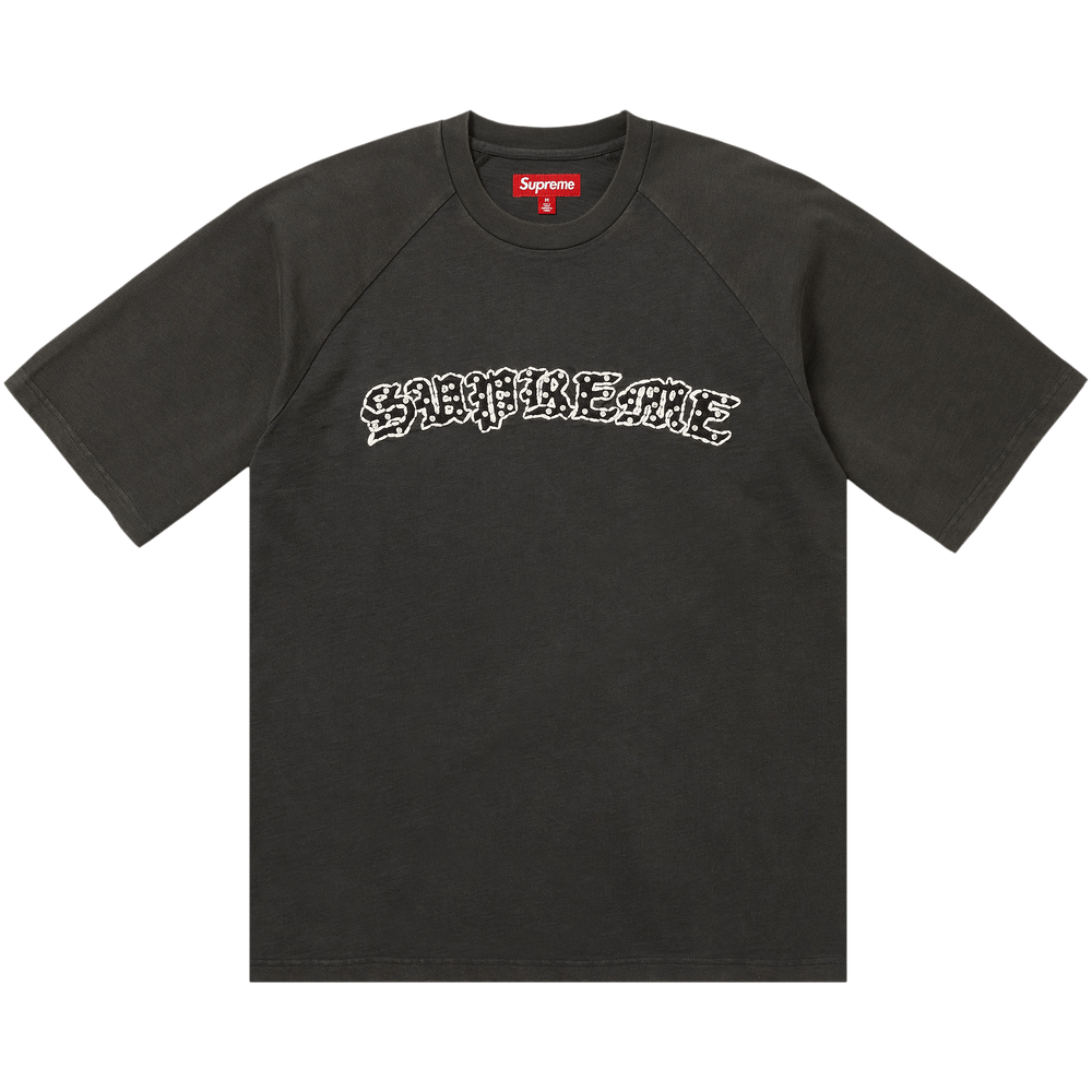Buy Supreme Rhinestone Raglan Short-Sleeve Top 'Black' - SS26KN70