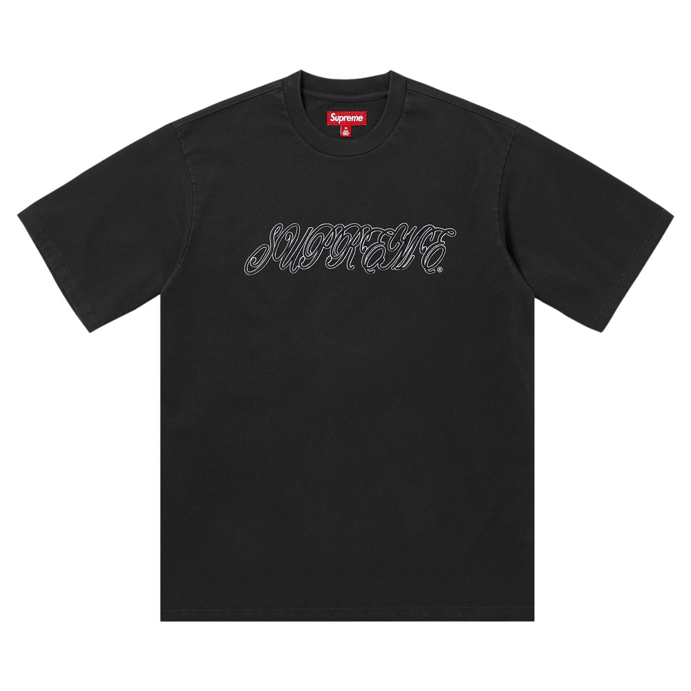 Buy Supreme Raised Script Short-Sleeve Top 'Black' - SS26KN93